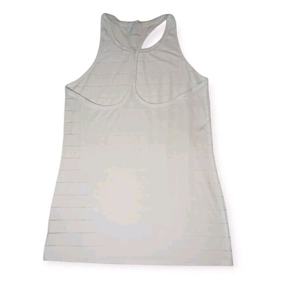 Athleta Active Tank Top Women's Ivory Racerback Sheer Gym Workout Size MT - Picture 2 of 8